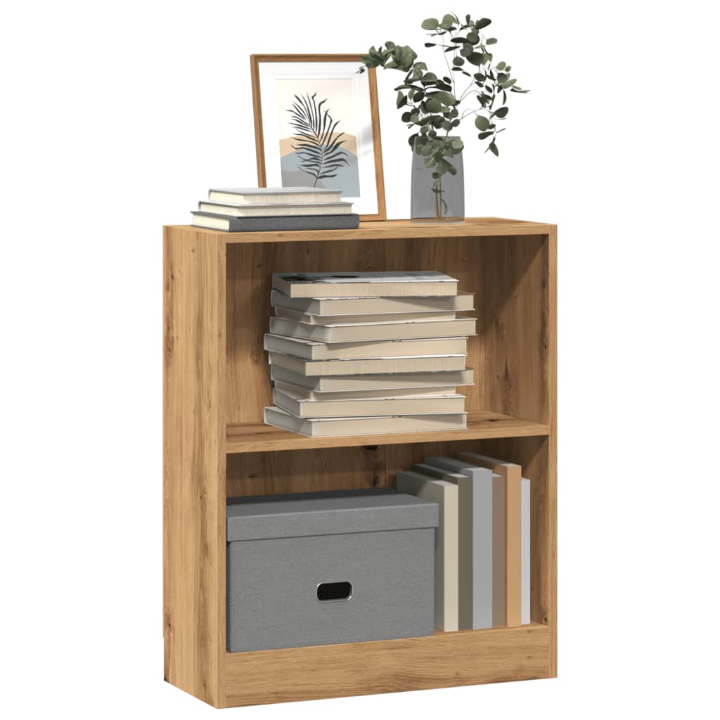bogreol 60x24x76 cm konstrueret træ egetræsfarve billede