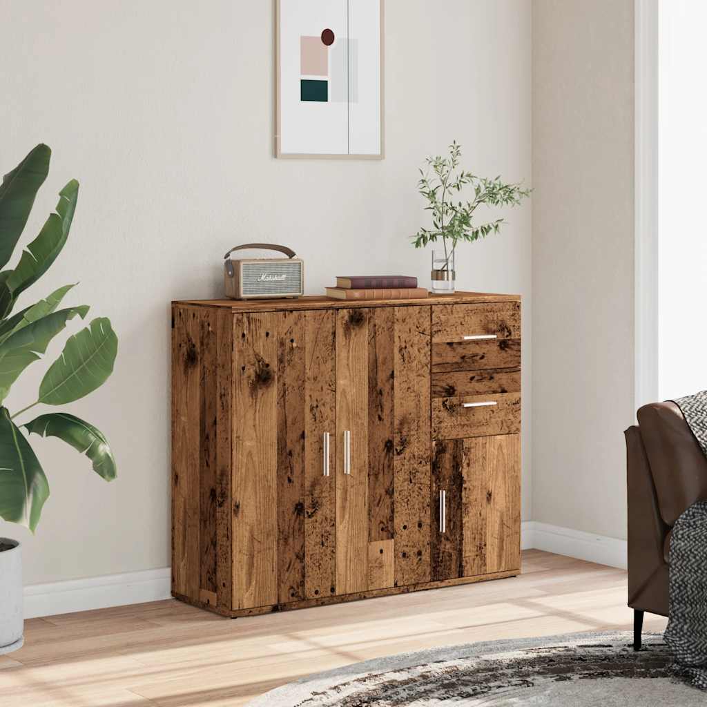 skænk 91x29,5x75 cm konstrueret træ antikt trælook