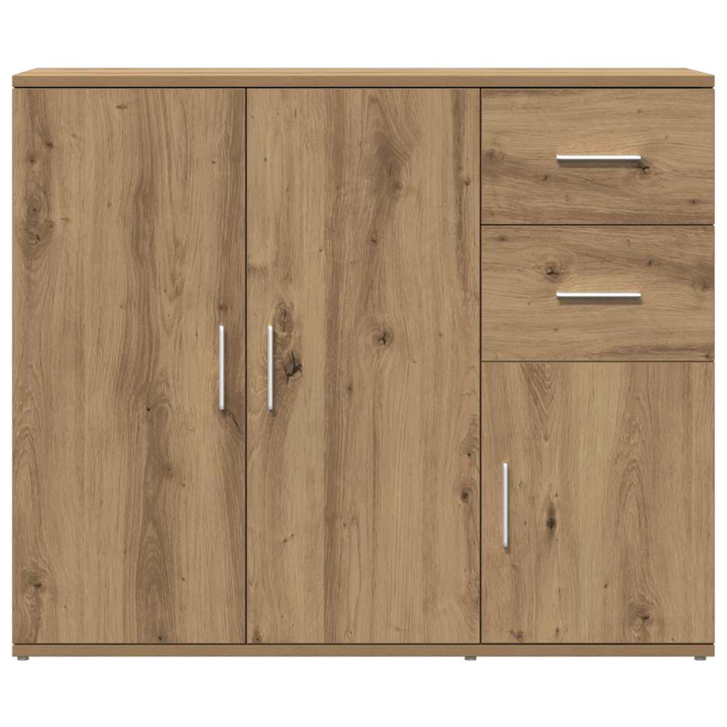 skænk håndlavet eg 91x29,5x75 cm konstrueret træ