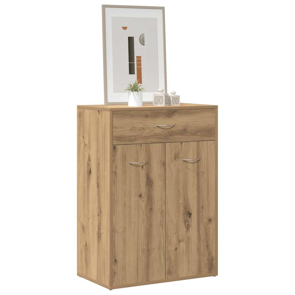 skoskab 60x35x84 cm konstrueret træ kunsteg