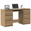 skrivebord 140x50x77 cm konstrueret træ kunsteg