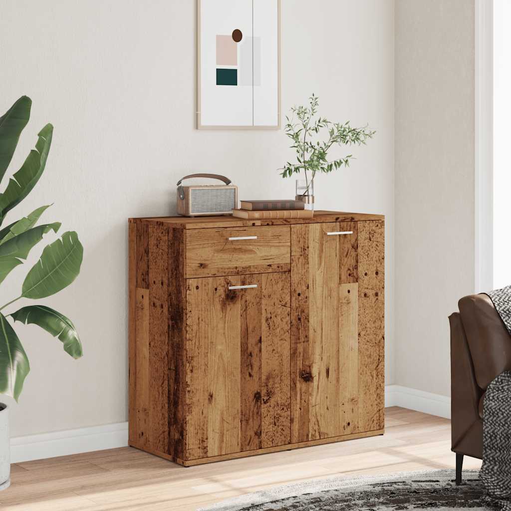 skænk 80x36x75 cm konstrueret træ antikt træ
