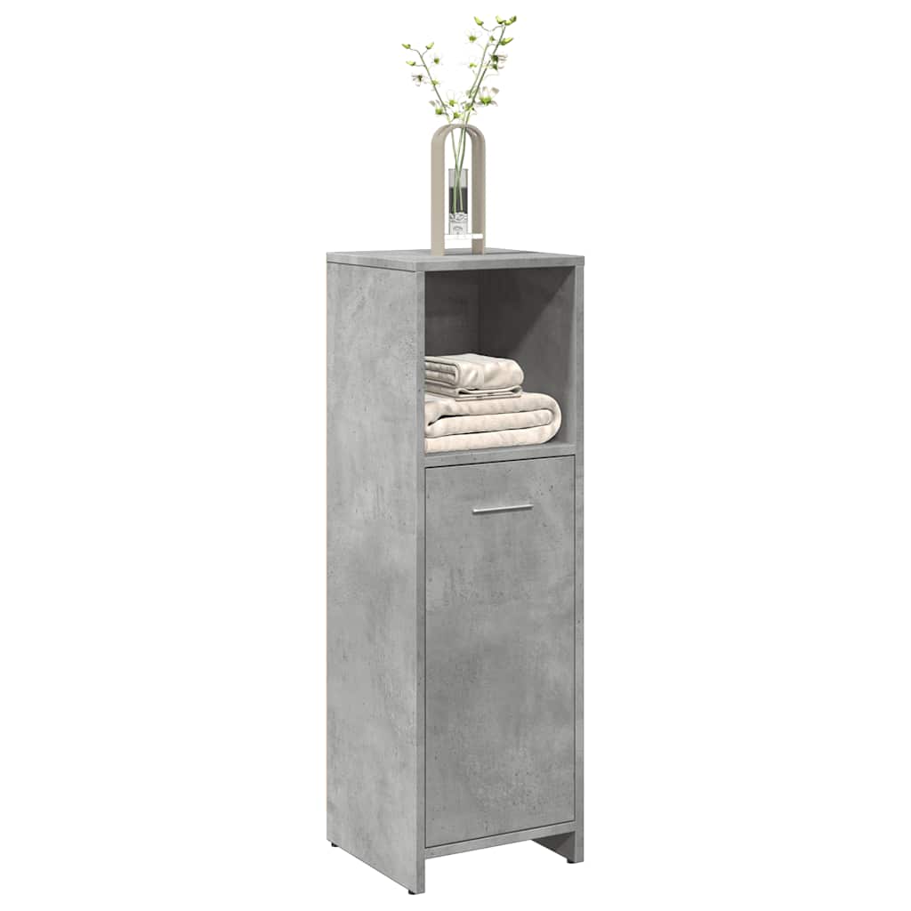 badeværelsesskab 30x30x95 cm konstrueret træ betongrå