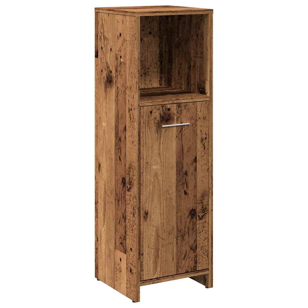 badeværelsesskab 30x30x95 cm konstrueret træ antikt træ