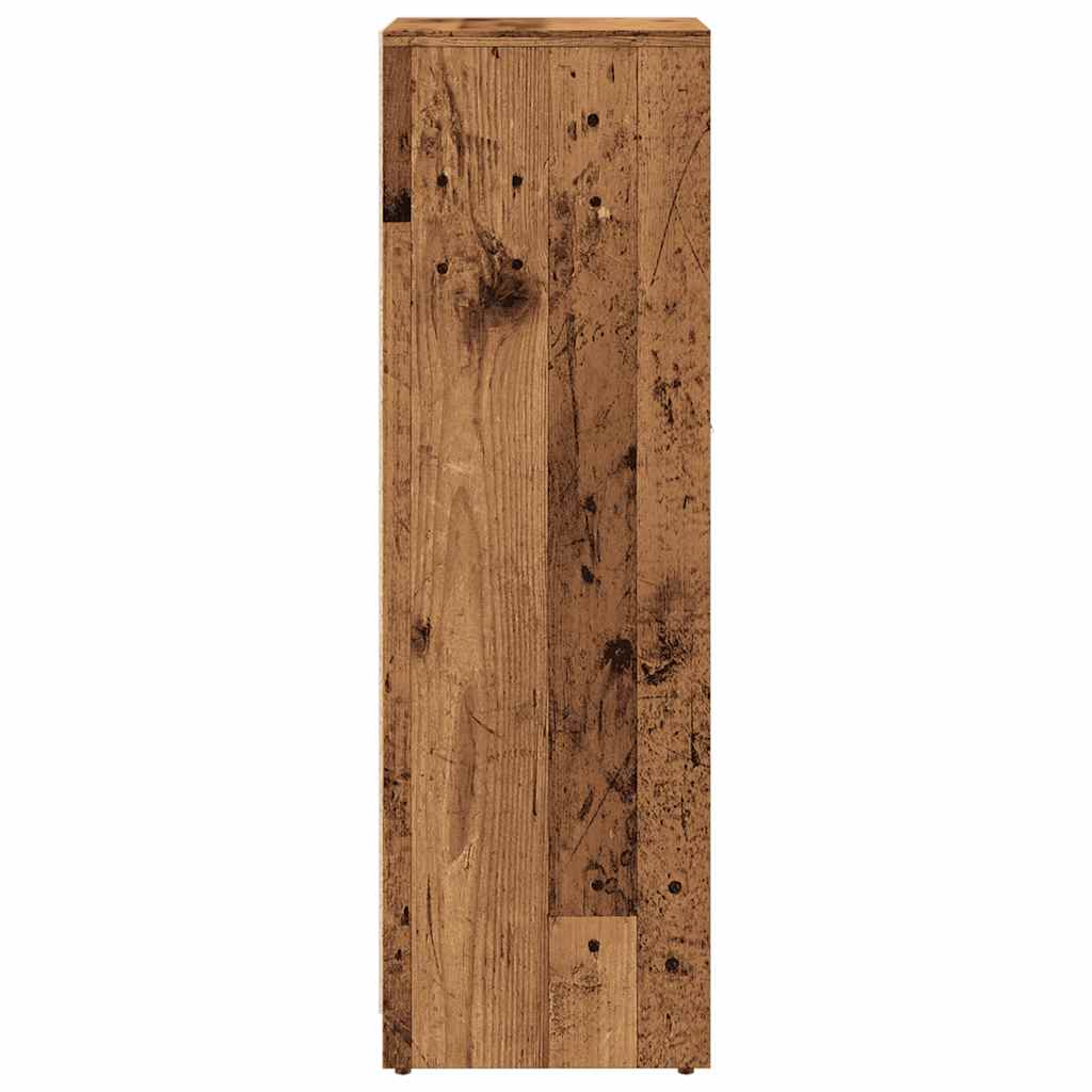badeværelsesskab 30x30x95 cm konstrueret træ antikt træ