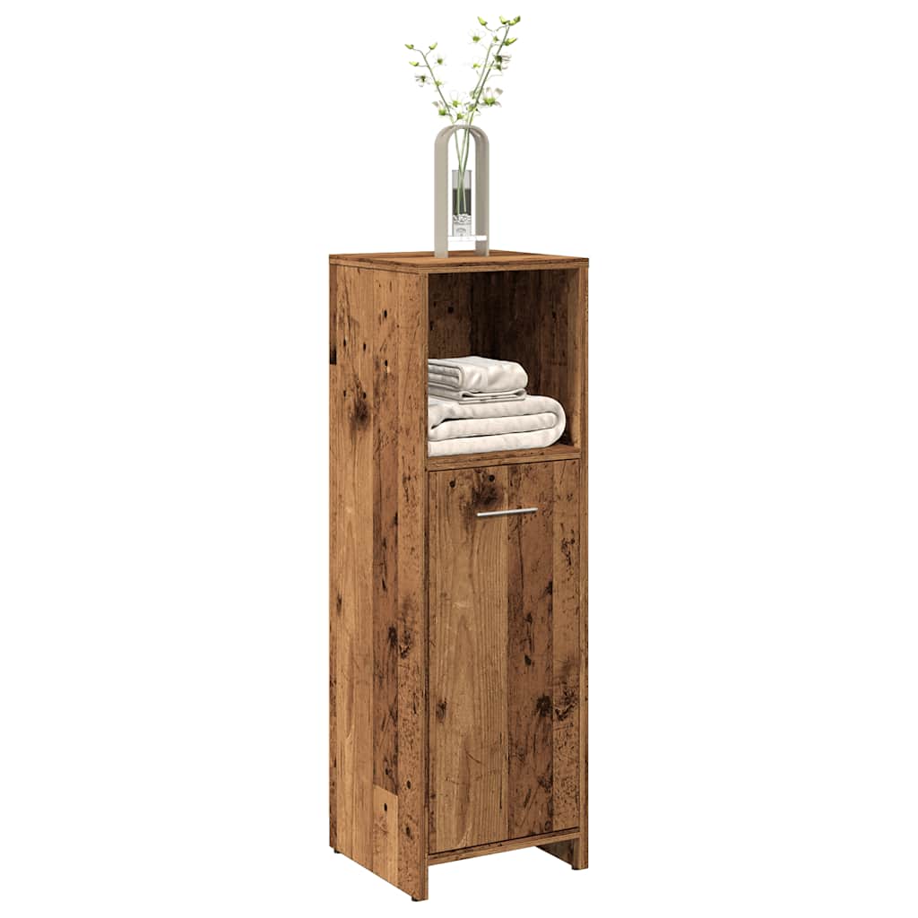 badeværelsesskab 30x30x95 cm konstrueret træ antikt træ
