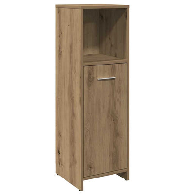 badeværelsesskab 30x30x95 cm konstrueret træ egetræsfarvet