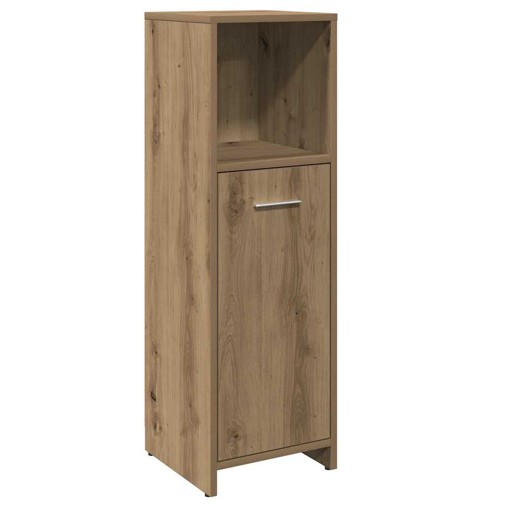 badeværelsesskab 30x30x95 cm konstrueret træ egetræsfarvet
