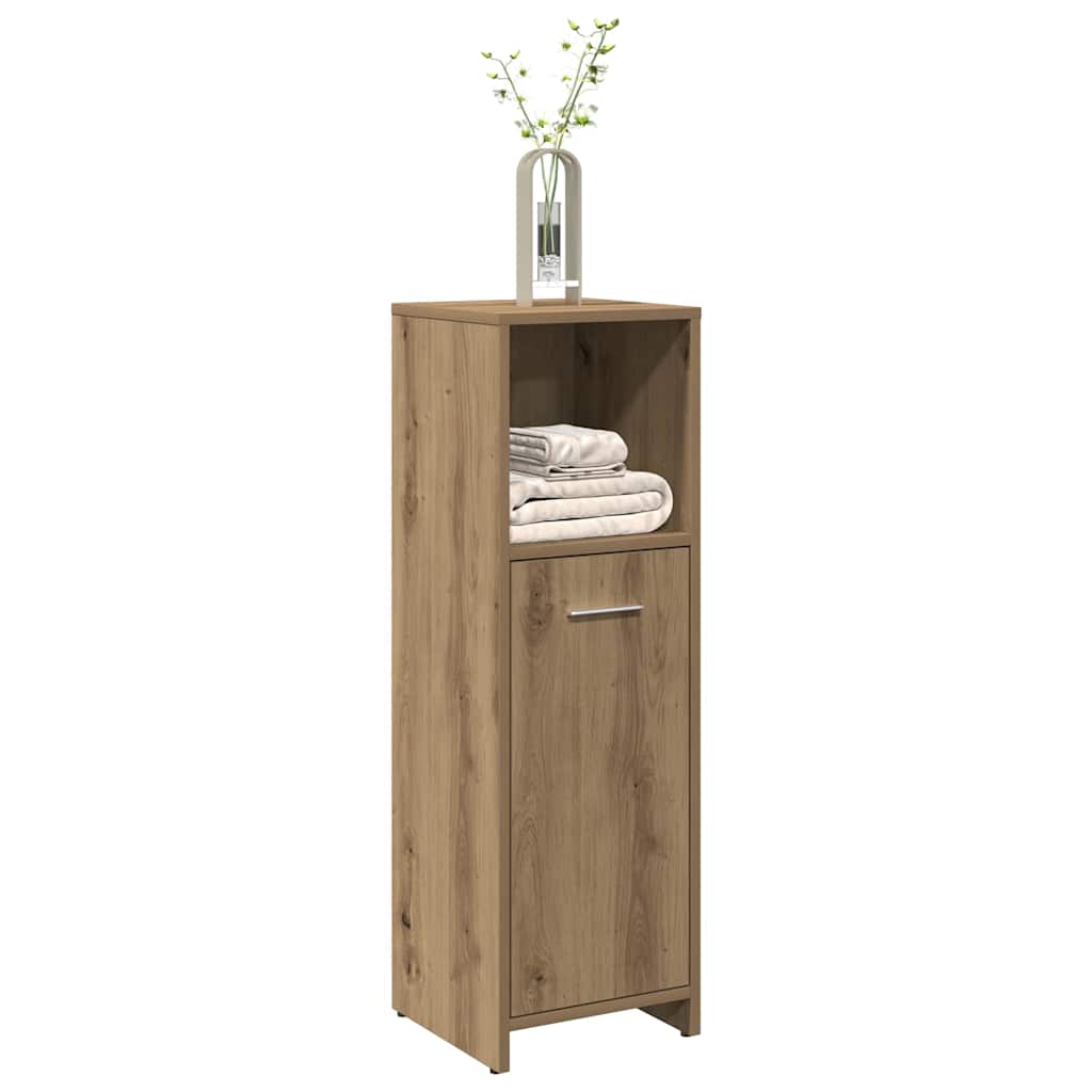 badeværelsesskab 30x30x95 cm konstrueret træ egetræsfarvet