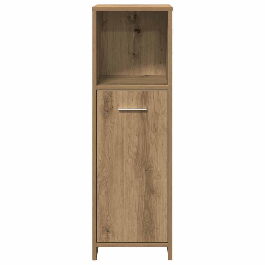 badeværelsesskab 30x30x95 cm konstrueret træ egetræsfarvet