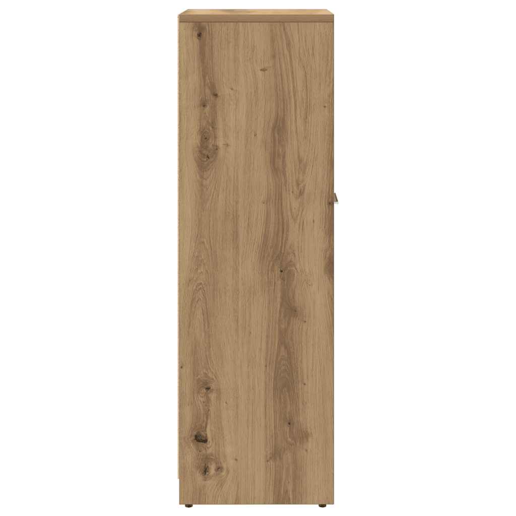 badeværelsesskab 30x30x95 cm konstrueret træ egetræsfarvet