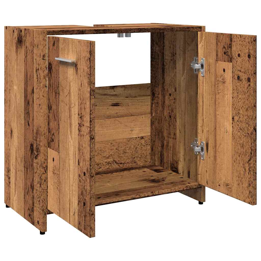 underskab til håndvask 60x30x60 cm konstrueret træ gammelt træ