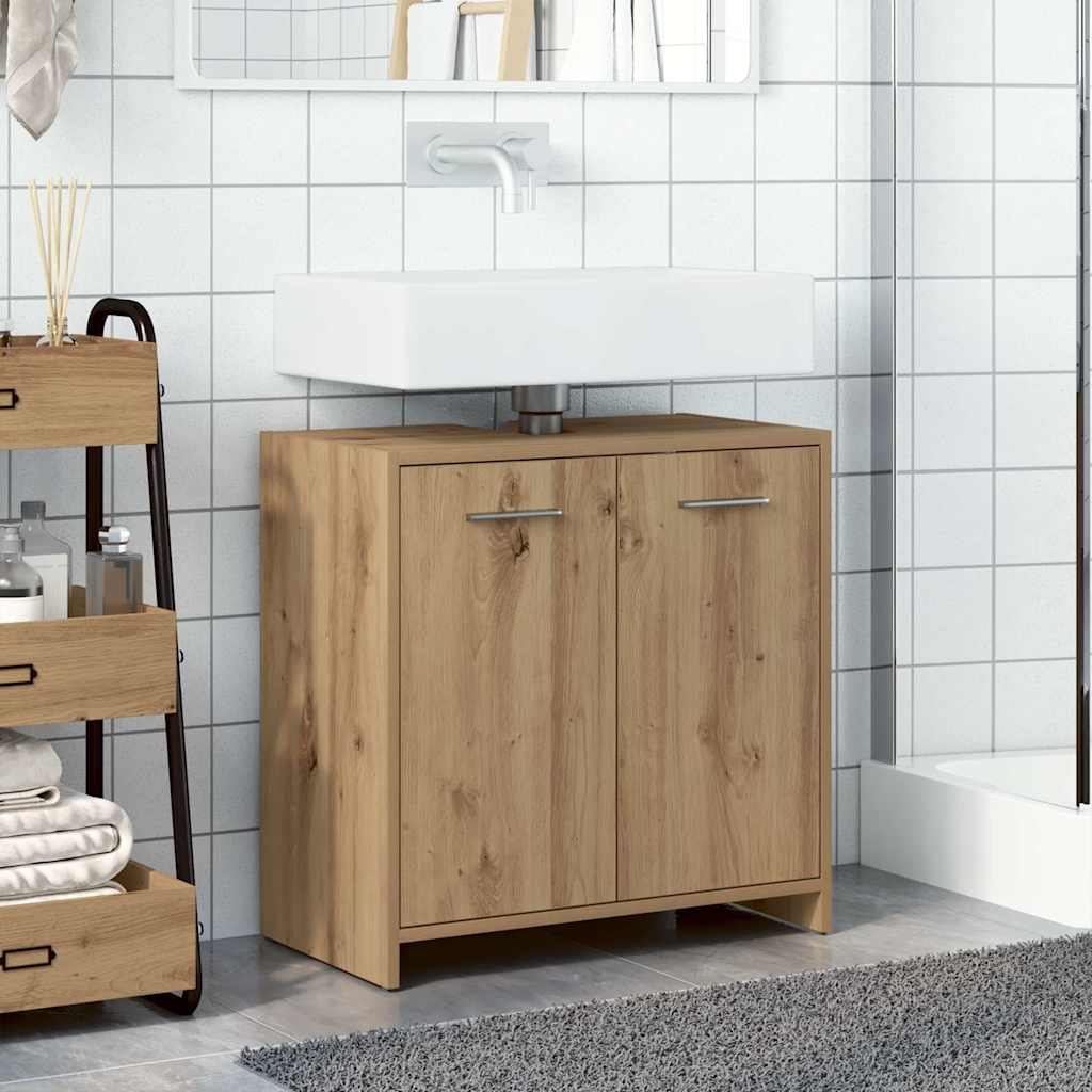underskab til badeværelse 60x33x60 cm konstrueret træ kunsteg