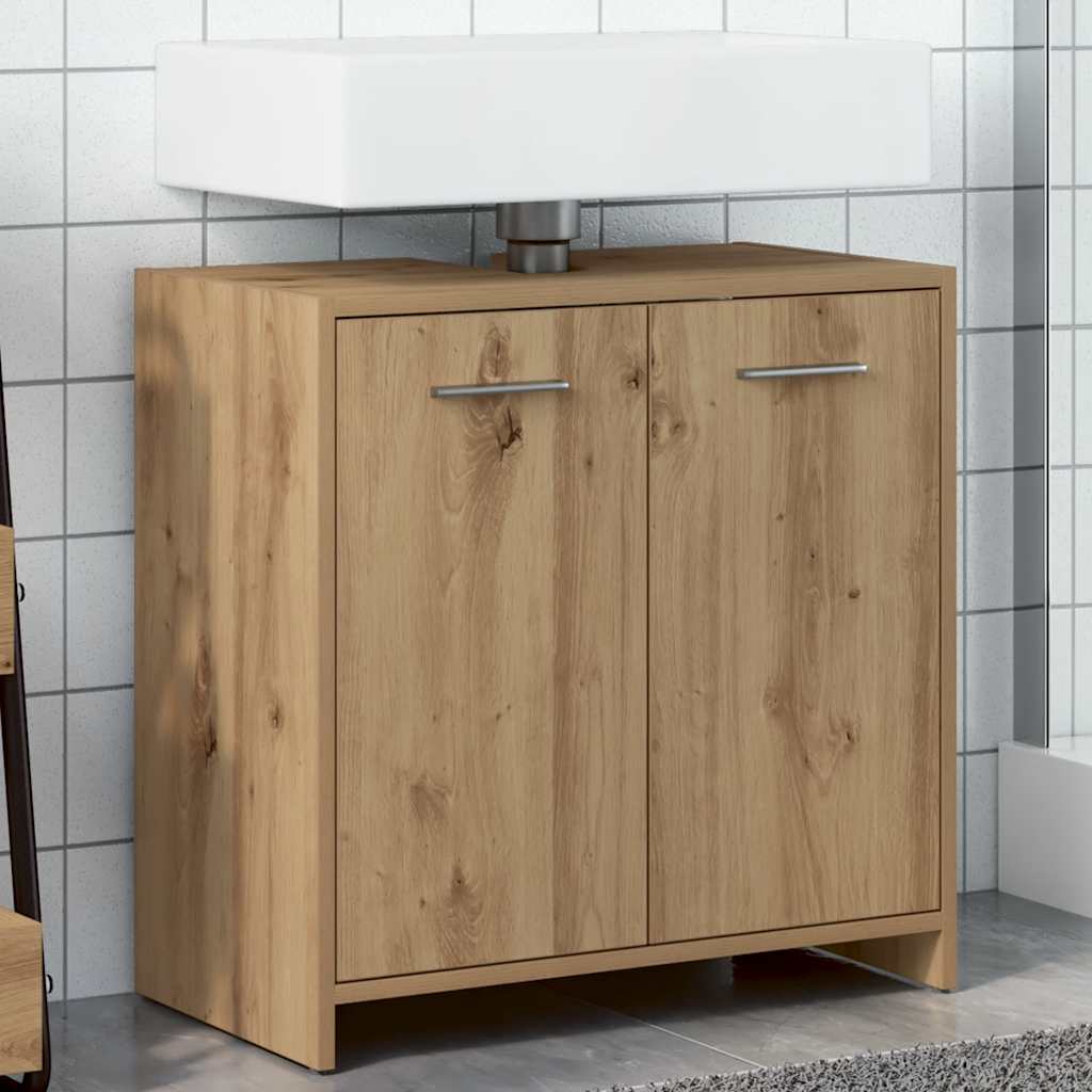 underskab til badeværelse 60x33x60 cm konstrueret træ kunsteg