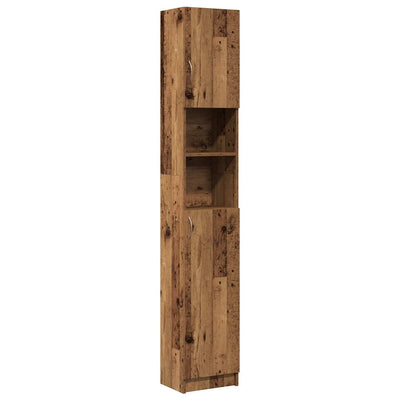badeværelsesskab 32x25,5x190 cm konstrueret træ antikt træ