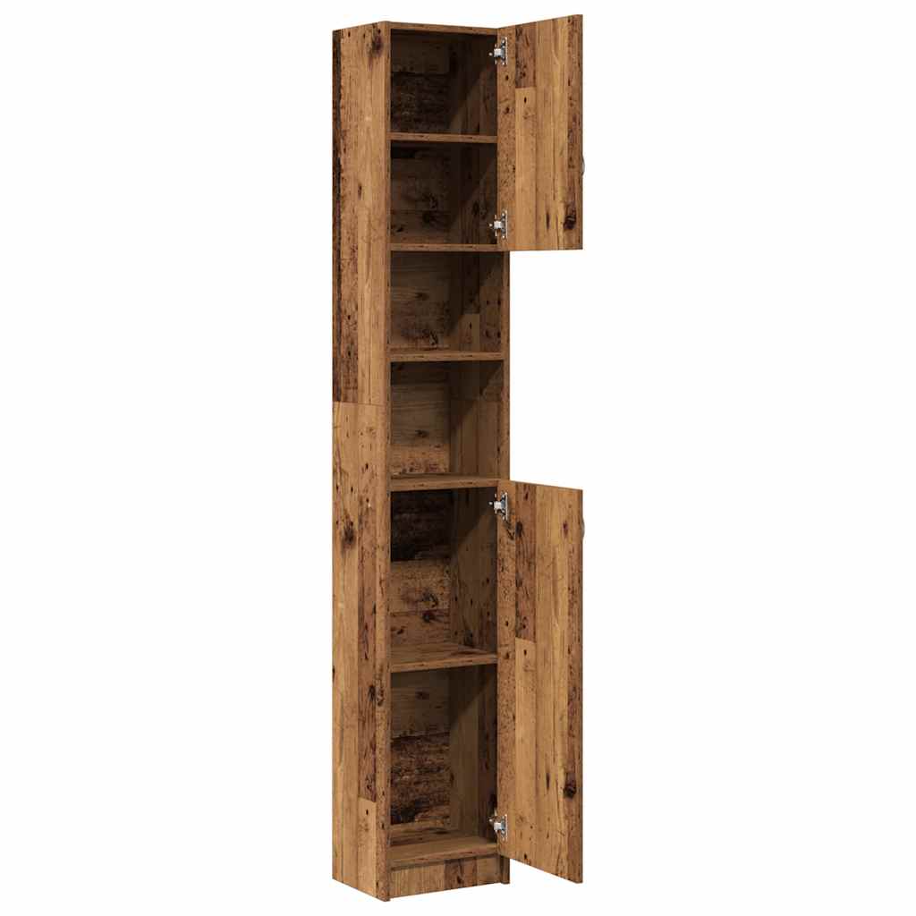 badeværelsesskab 32x25,5x190 cm konstrueret træ antikt træ