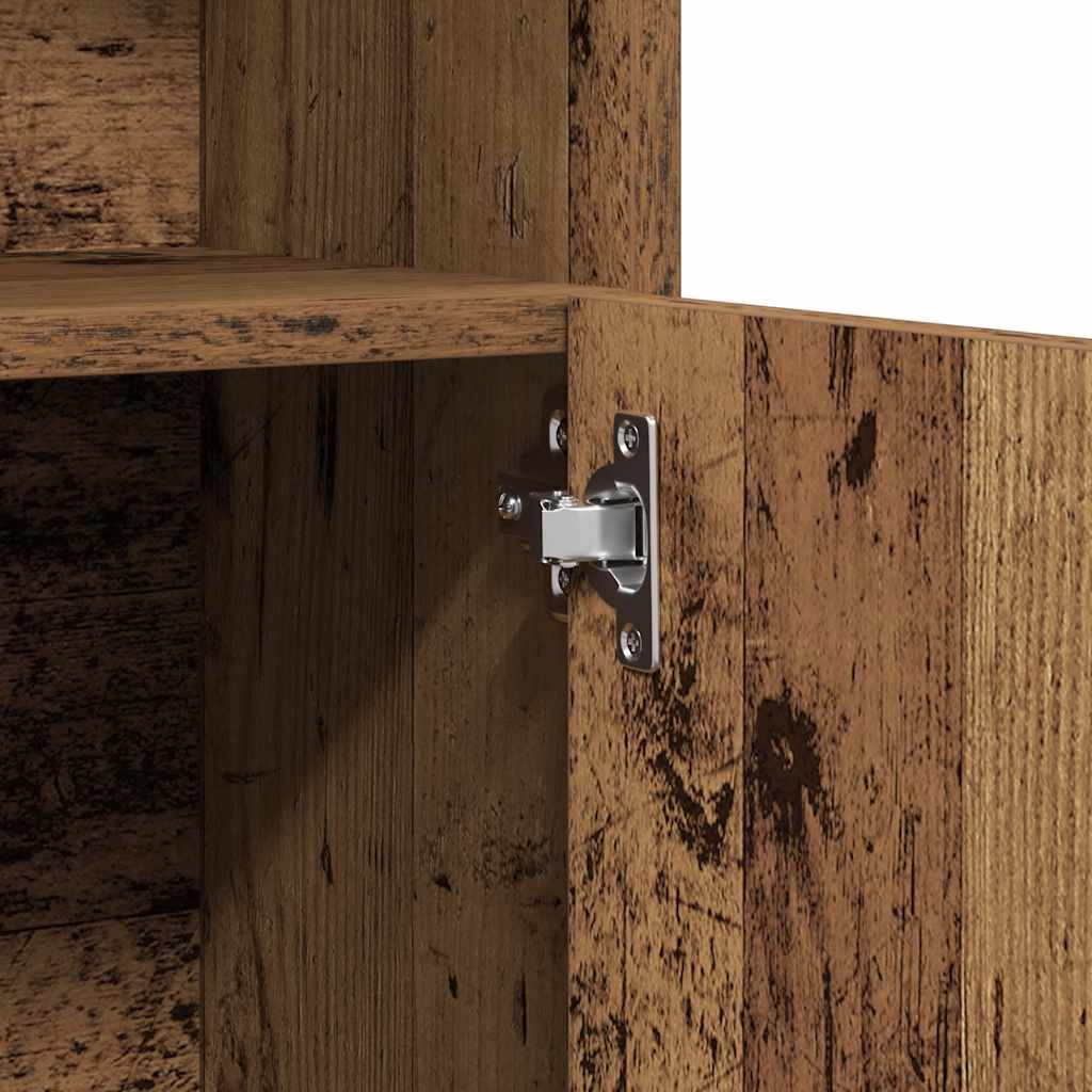 badeværelsesskab 32x25,5x190 cm konstrueret træ antikt træ