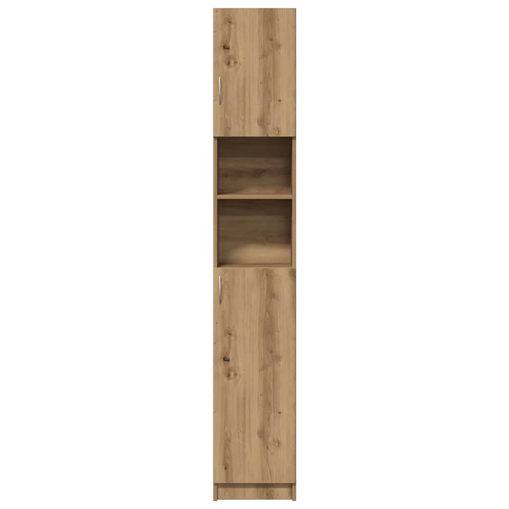 badeværelsesskab håndlavet eg 32x25,5x190 cm konstrueret træ