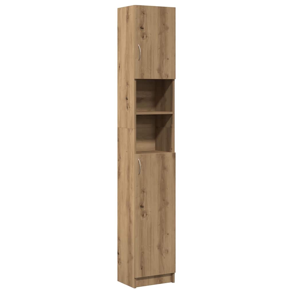 badeværelsesskab håndlavet eg 32x25,5x190 cm konstrueret træ