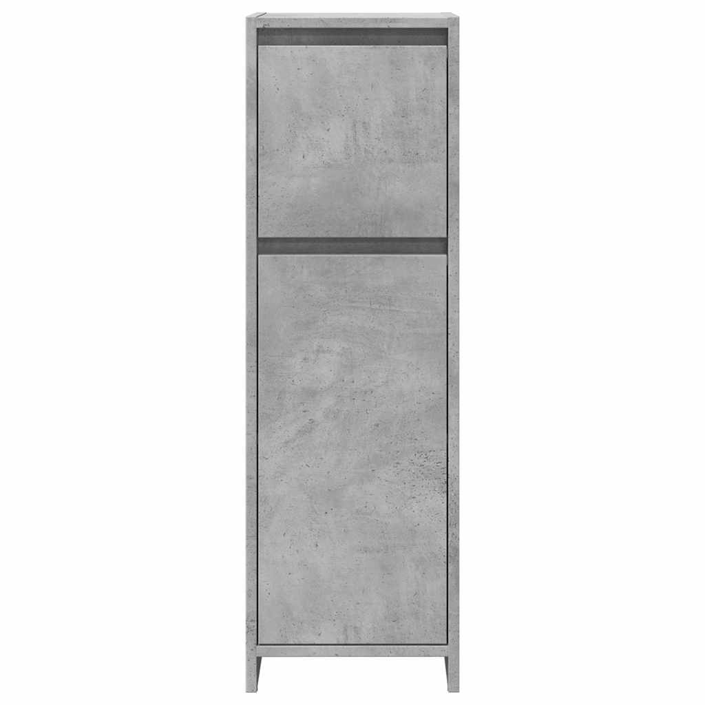 badeværelsesskab 30x30x95 cm konstrueret træ betongrå
