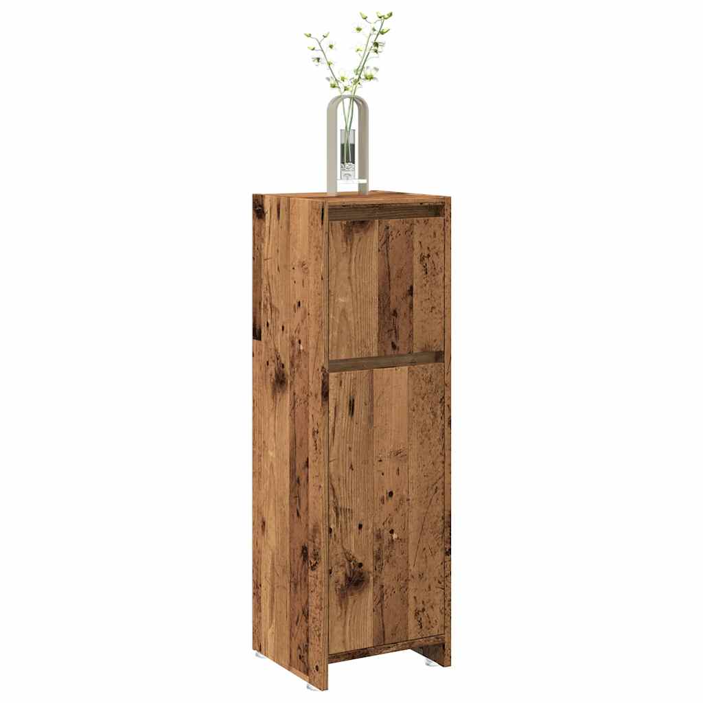 badeværelsesskab 30x30x95 cm konstrueret træ antikt træ