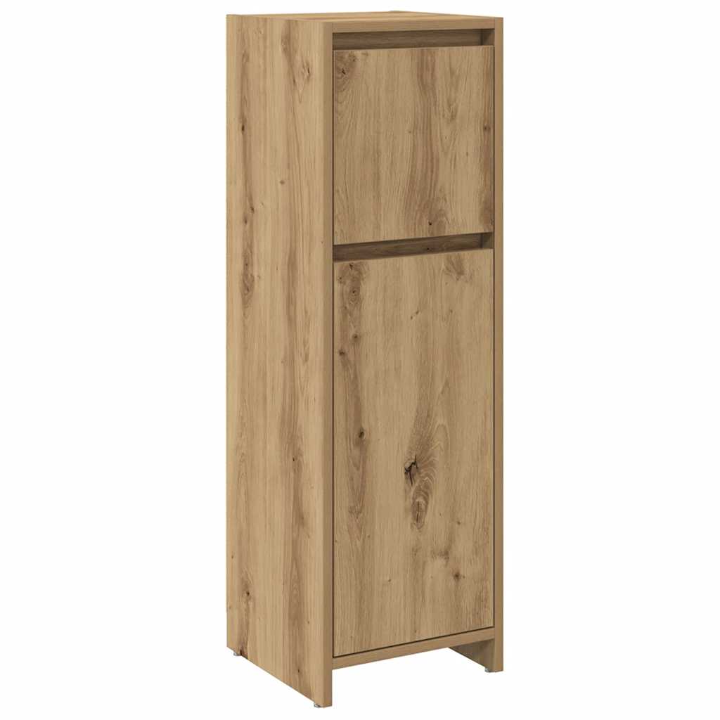 badeværelsesskab 30x30x95 cm konstrueret træ egetræsfarvet