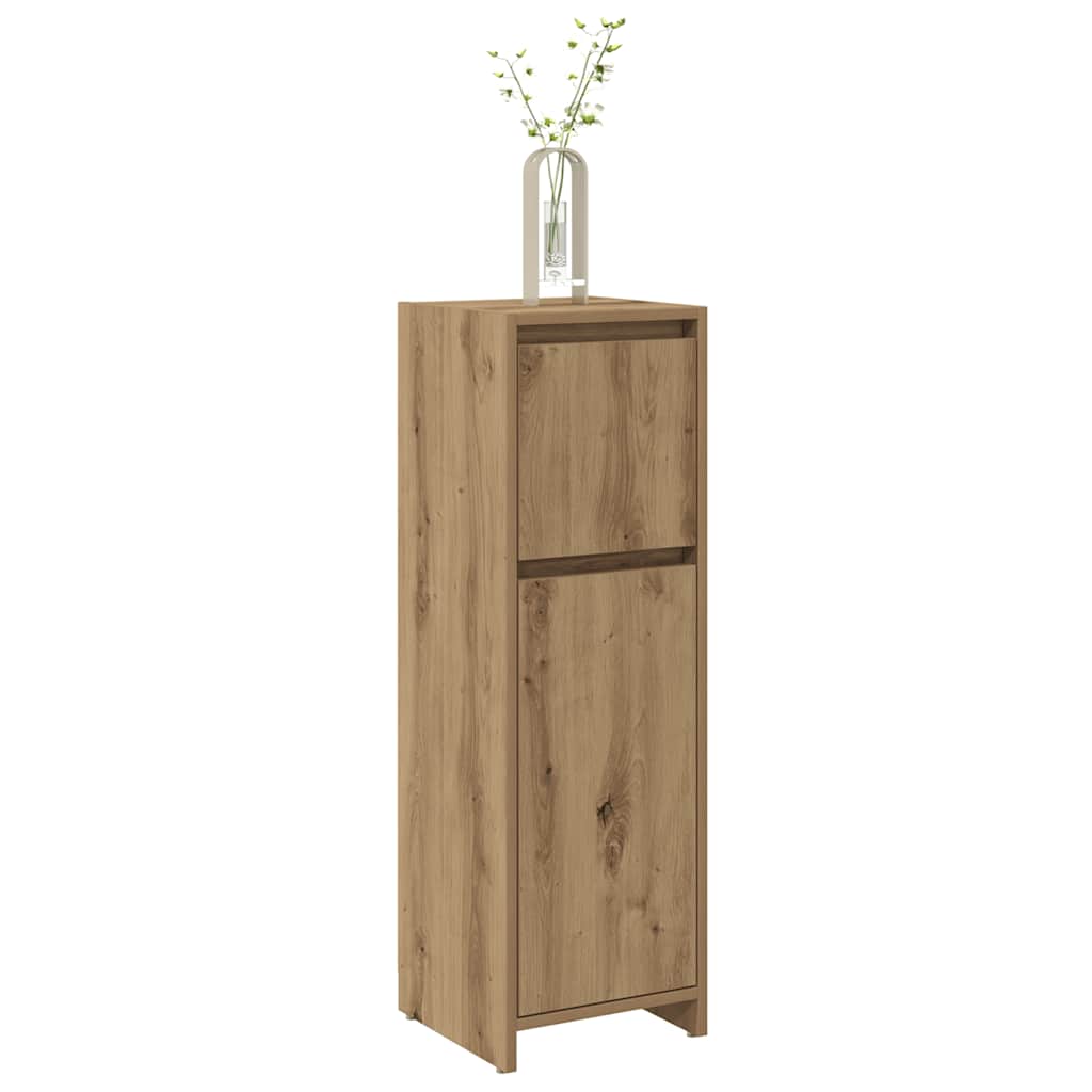 badeværelsesskab 30x30x95 cm konstrueret træ egetræsfarvet