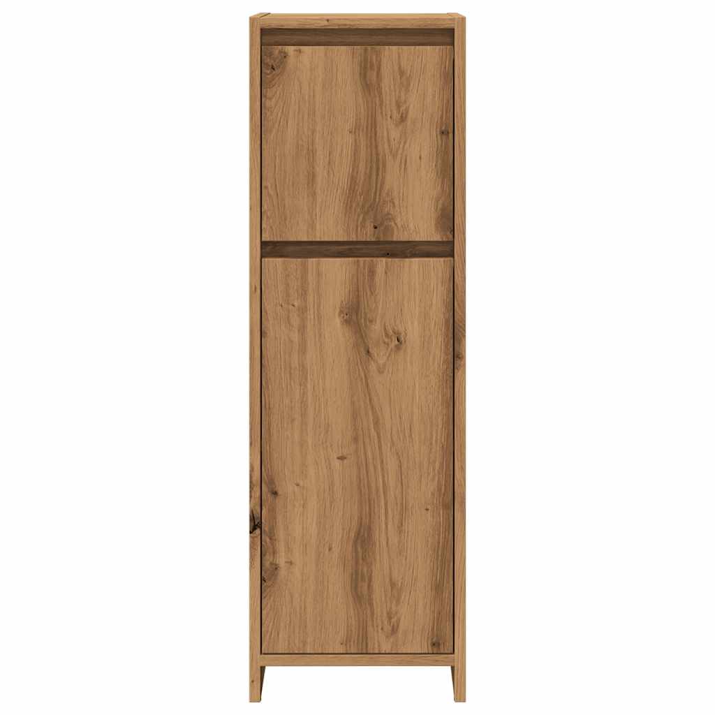 badeværelsesskab 30x30x95 cm konstrueret træ egetræsfarvet