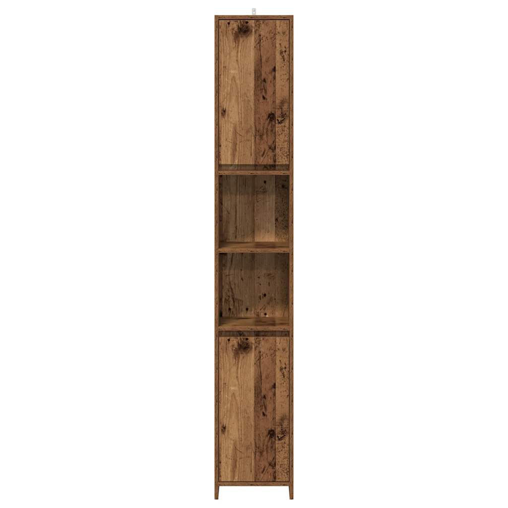 badeværelsesskab 30x30x183,5 cm konstrueret træ antikt træ