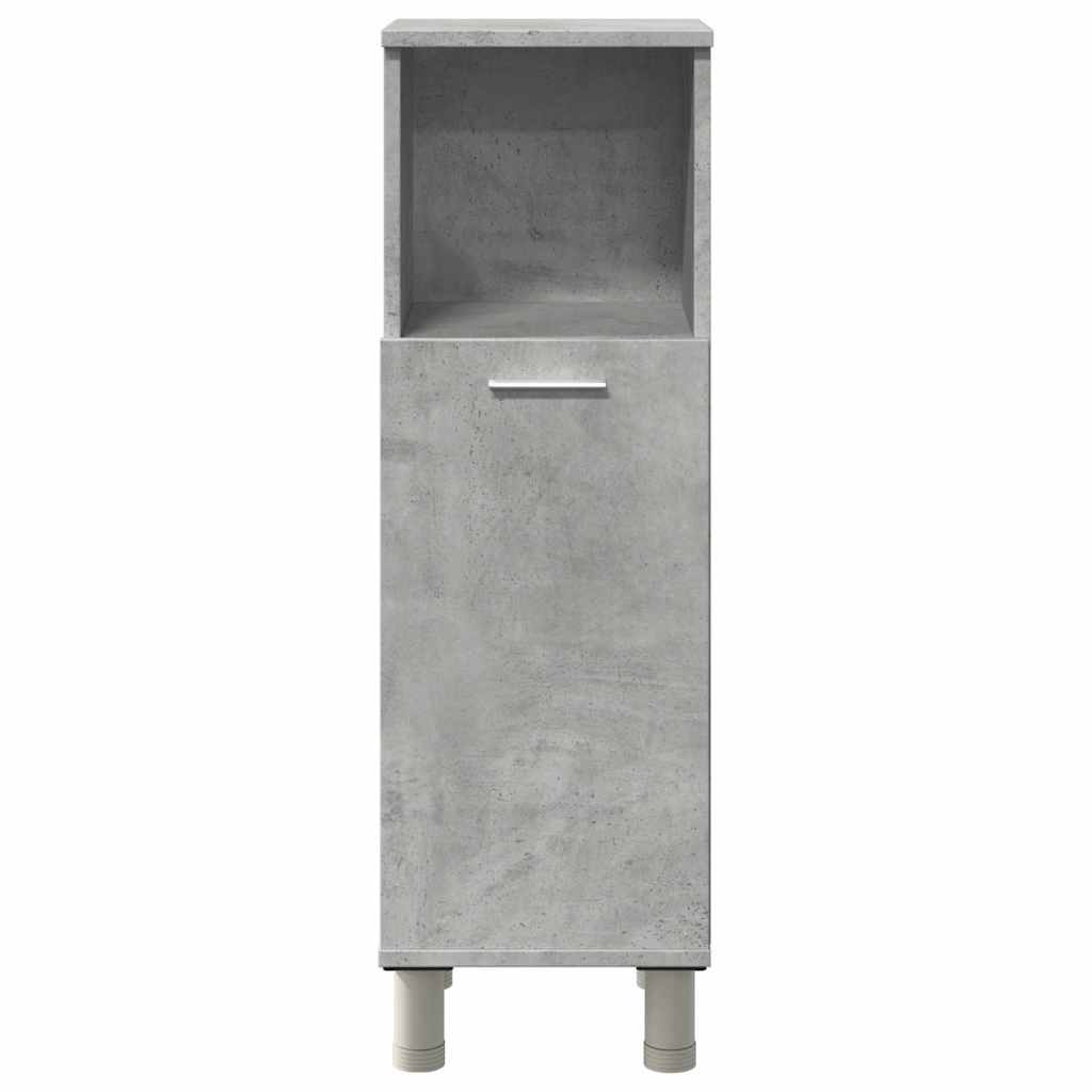 badeværelsesskab 30x30x95 cm konstrueret træ betongrå