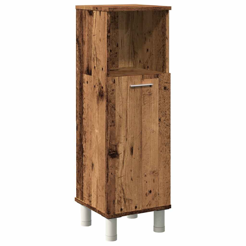 badeværelsesskab 30x30x95 cm konstrueret træ antikt træ