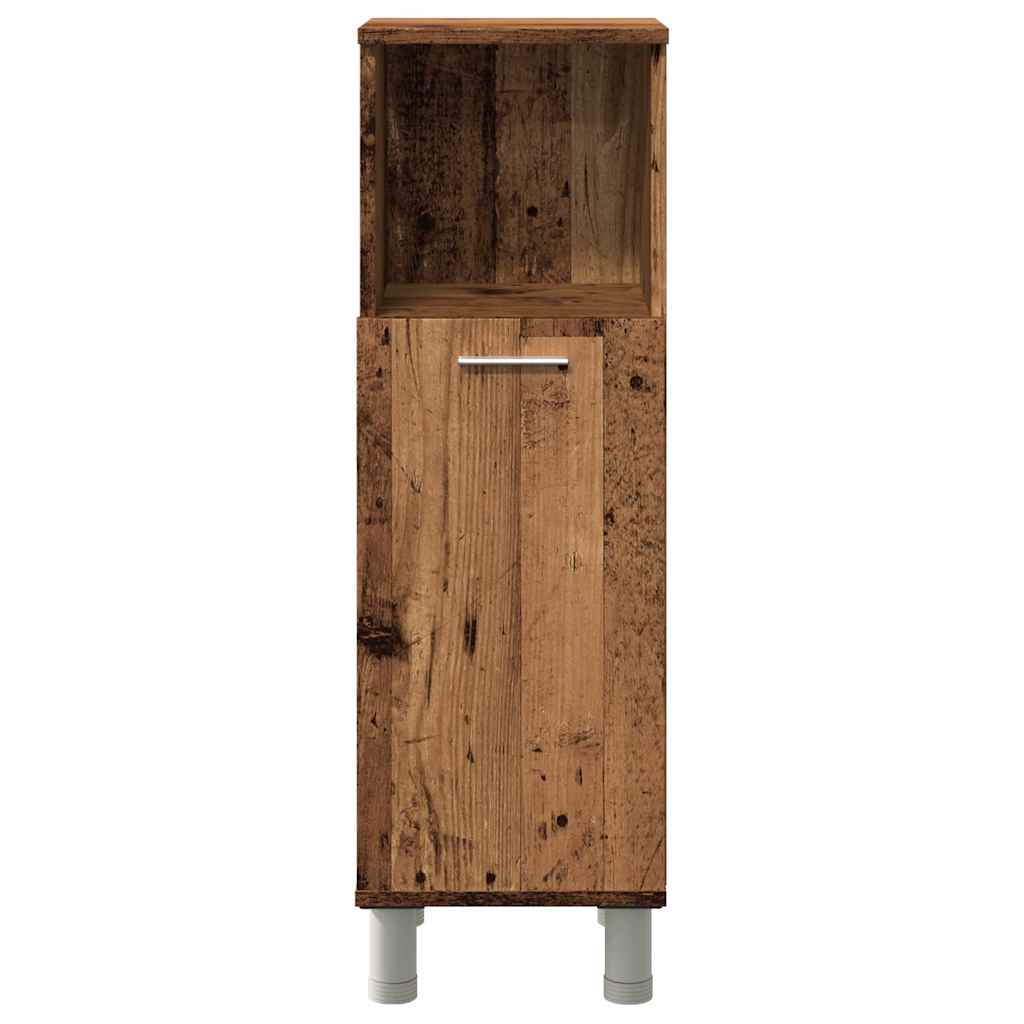 badeværelsesskab 30x30x95 cm konstrueret træ antikt træ