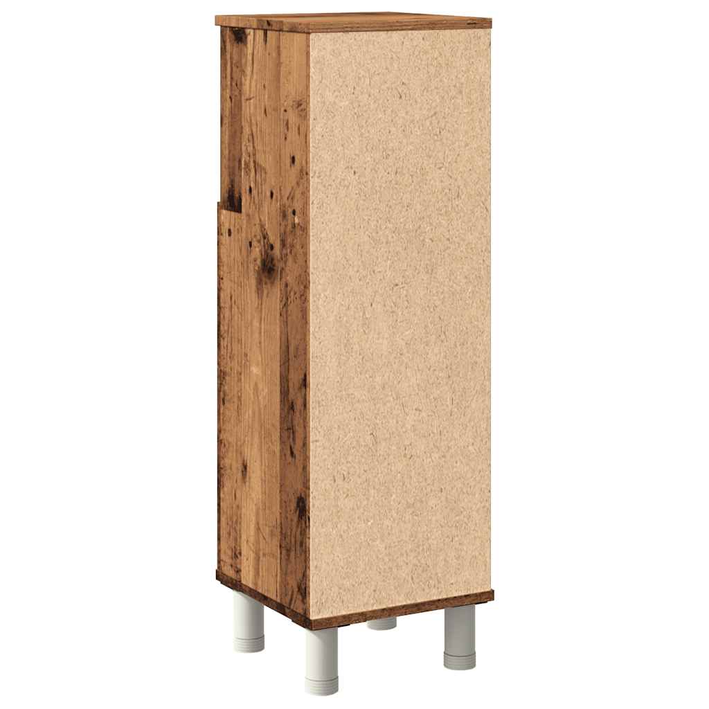 badeværelsesskab 30x30x95 cm konstrueret træ antikt træ