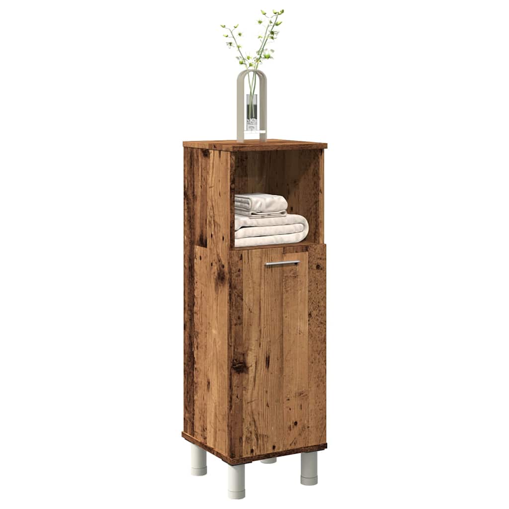 badeværelsesskab 30x30x95 cm konstrueret træ antikt træ