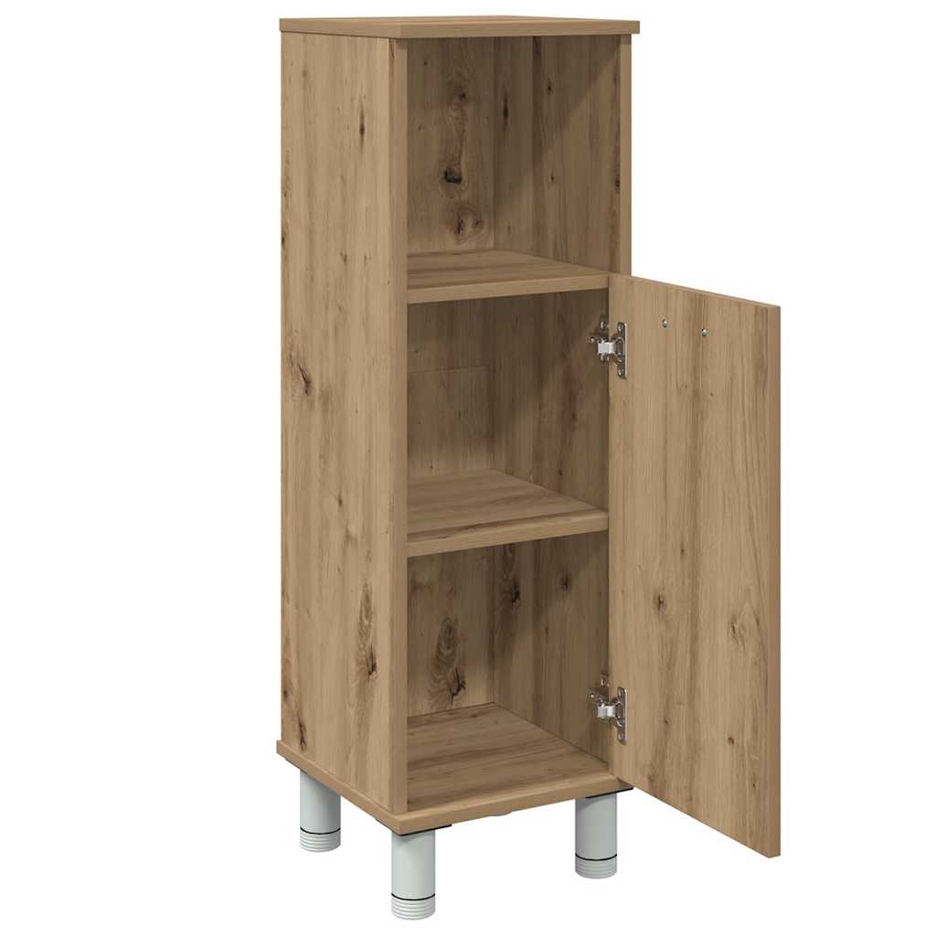 badeværelsesskab 30x30x95 cm konstrueret træ egetræsfarvet