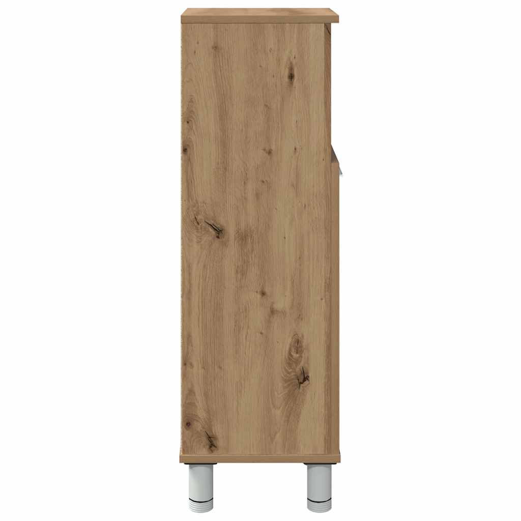 badeværelsesskab 30x30x95 cm konstrueret træ egetræsfarvet
