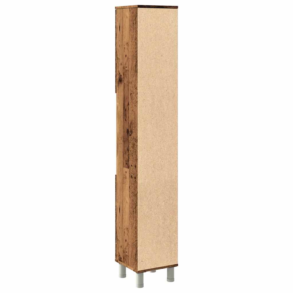 badeværelsesskab 30x30x179 cm spånplade antikt træ