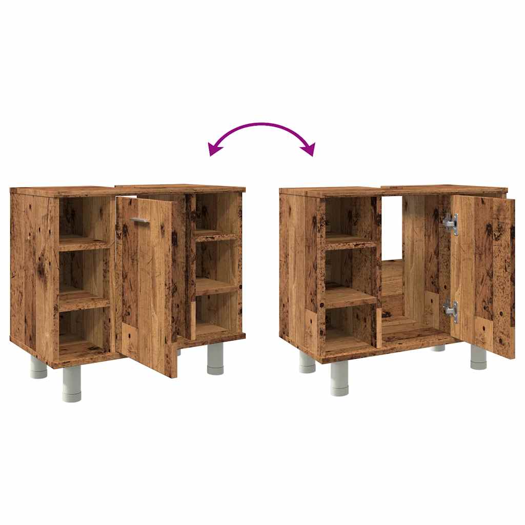 badeværelsesskab 60x32x53,5 cm spånplade gammelt træ
