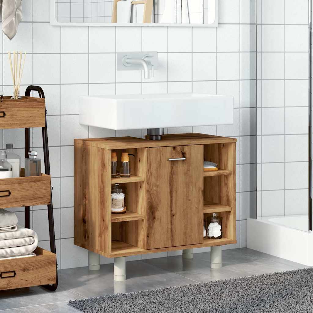 badeværelsesskab 60x32x53,5 cm konstrueret træ kunsteg