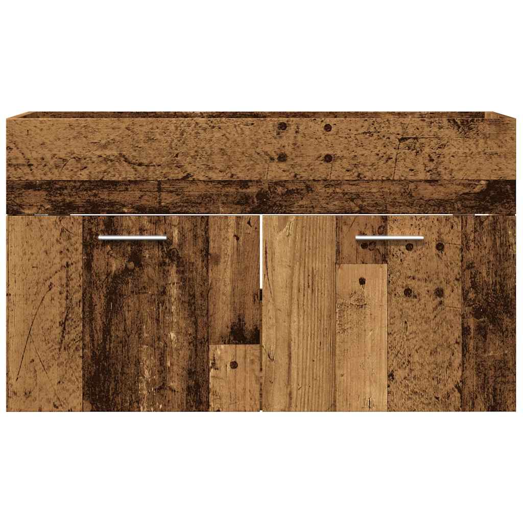 badeværelsesvaskeskab 80x38,5x46 cm konstrueret træ antikt træ
