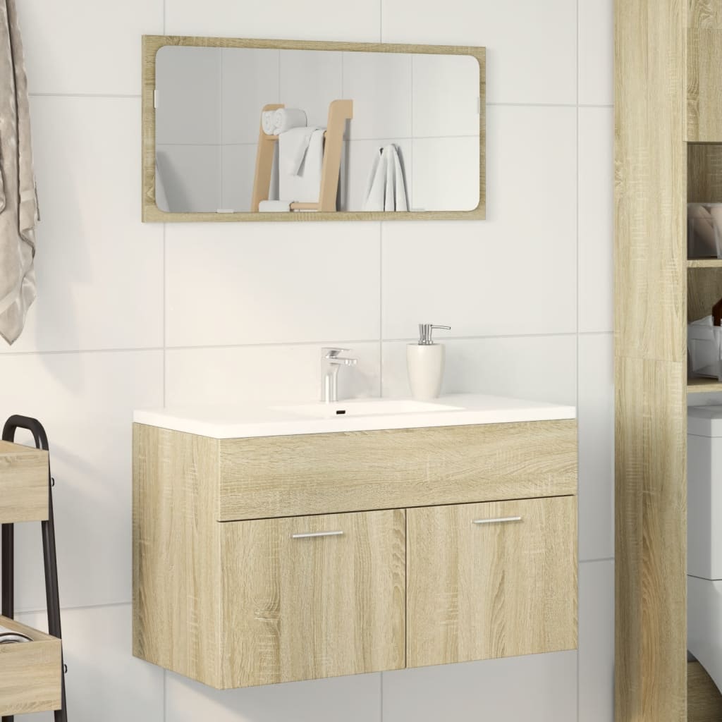 underskab til håndvask 90x38,5x46 cm konstrueret træ sonoma-eg