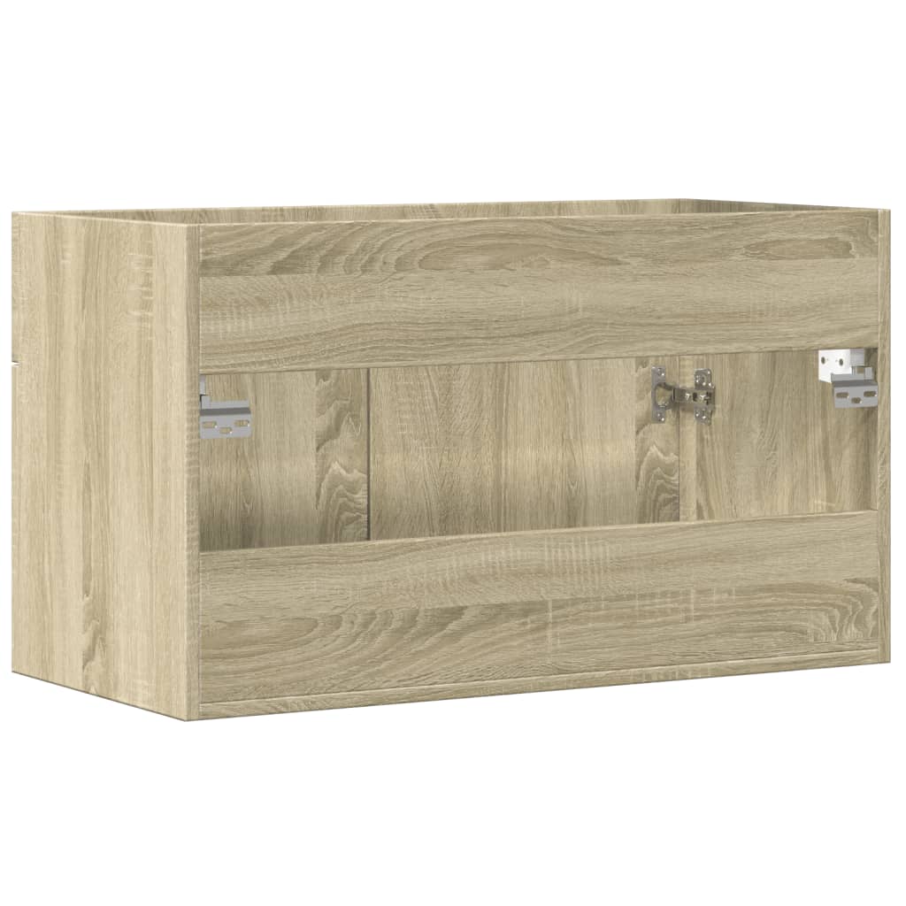 underskab til håndvask 90x38,5x46 cm konstrueret træ sonoma-eg