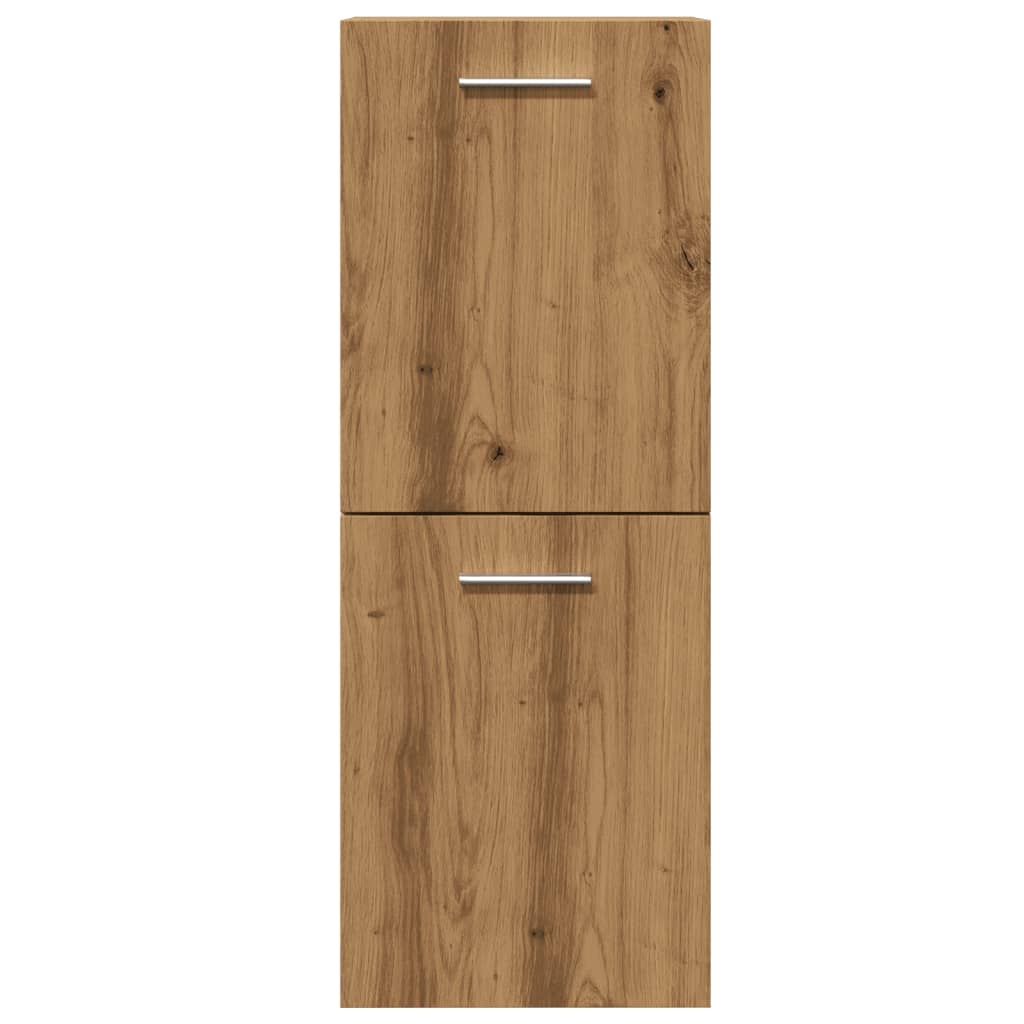 badeværelsesskab 30x30x80 cm væghængt konstrueret træ kunsteg