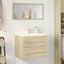 vaskeskab 60x38,5x48 cm konstrueret træ sonoma-eg
