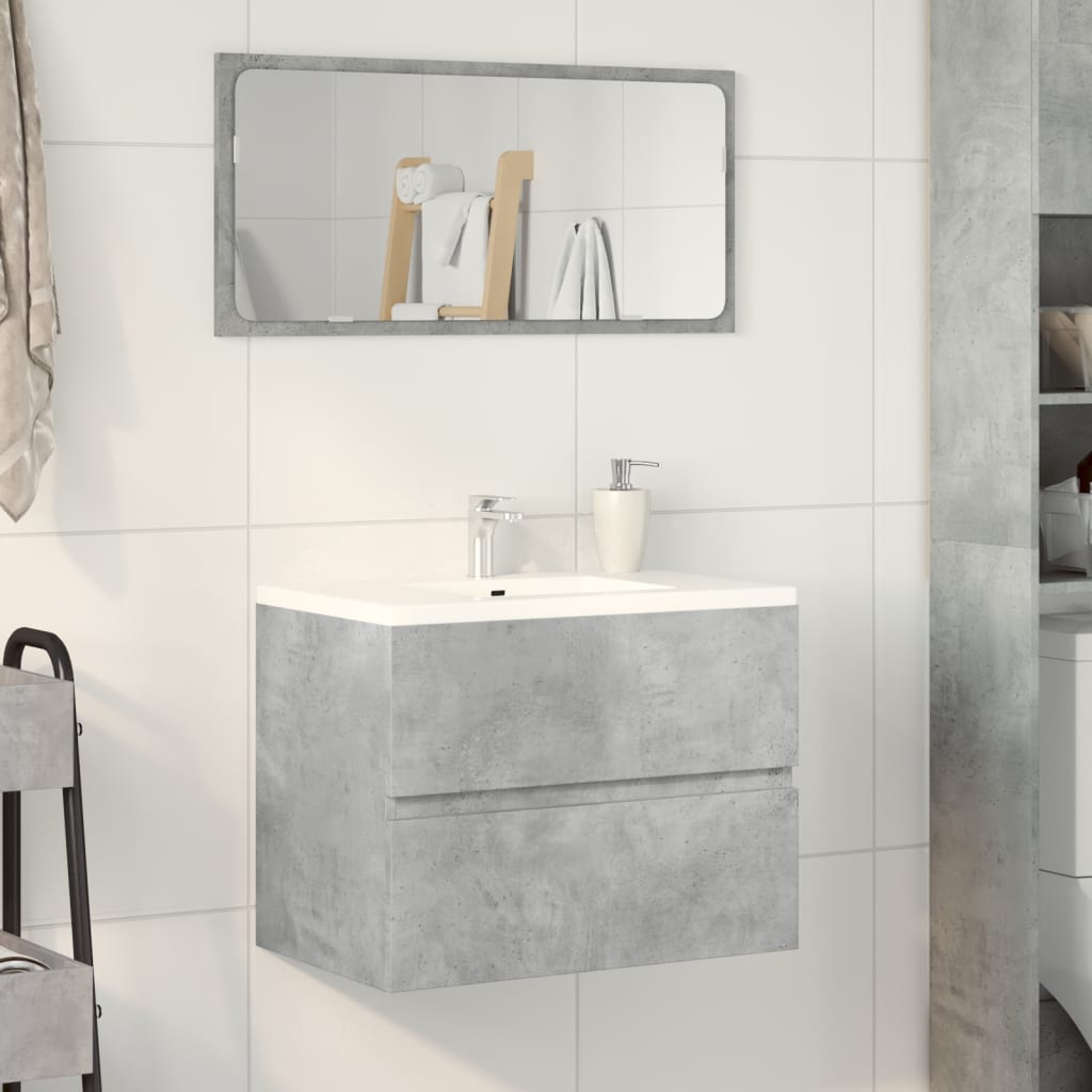 badeværelsesskab 60x38,5x45 cm konstrueret træ betongrå