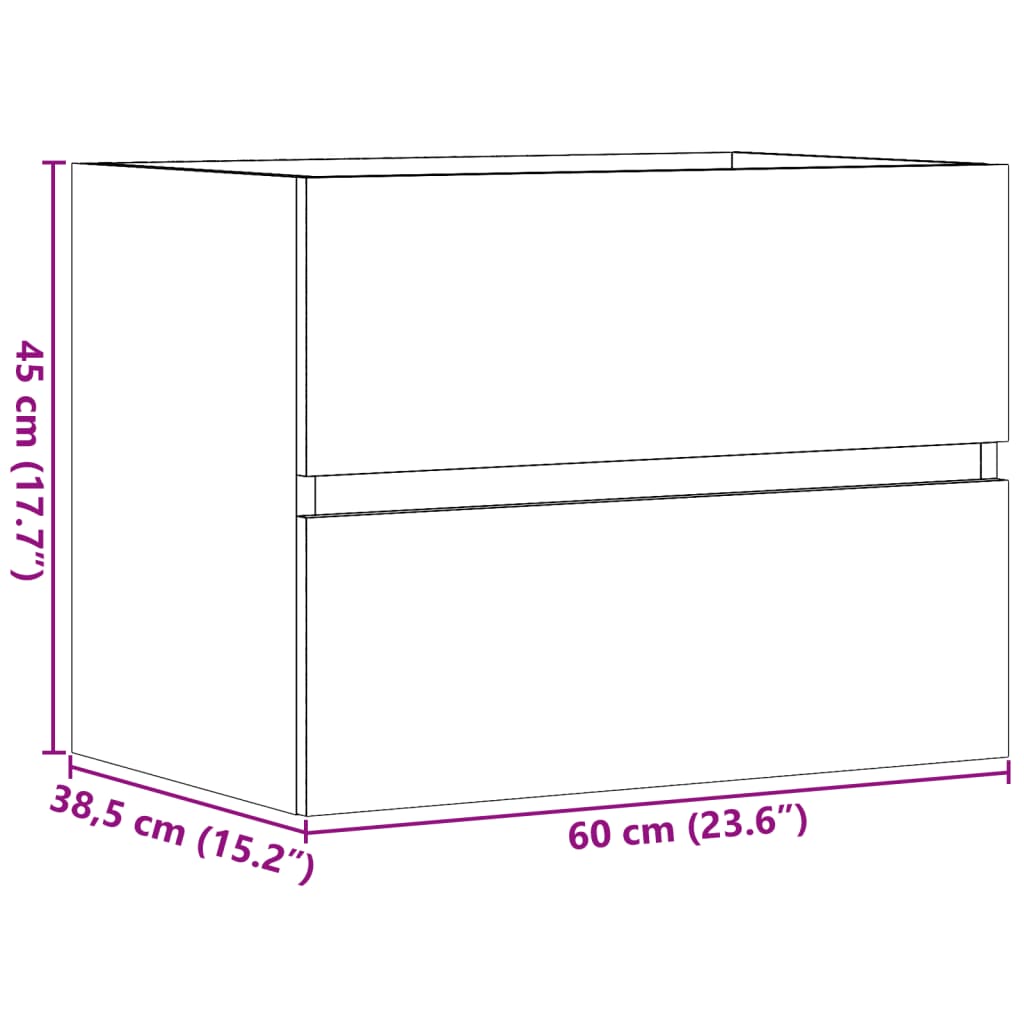 badeværelsesskab 60x38,5x45 cm konstrueret træ antikt træ