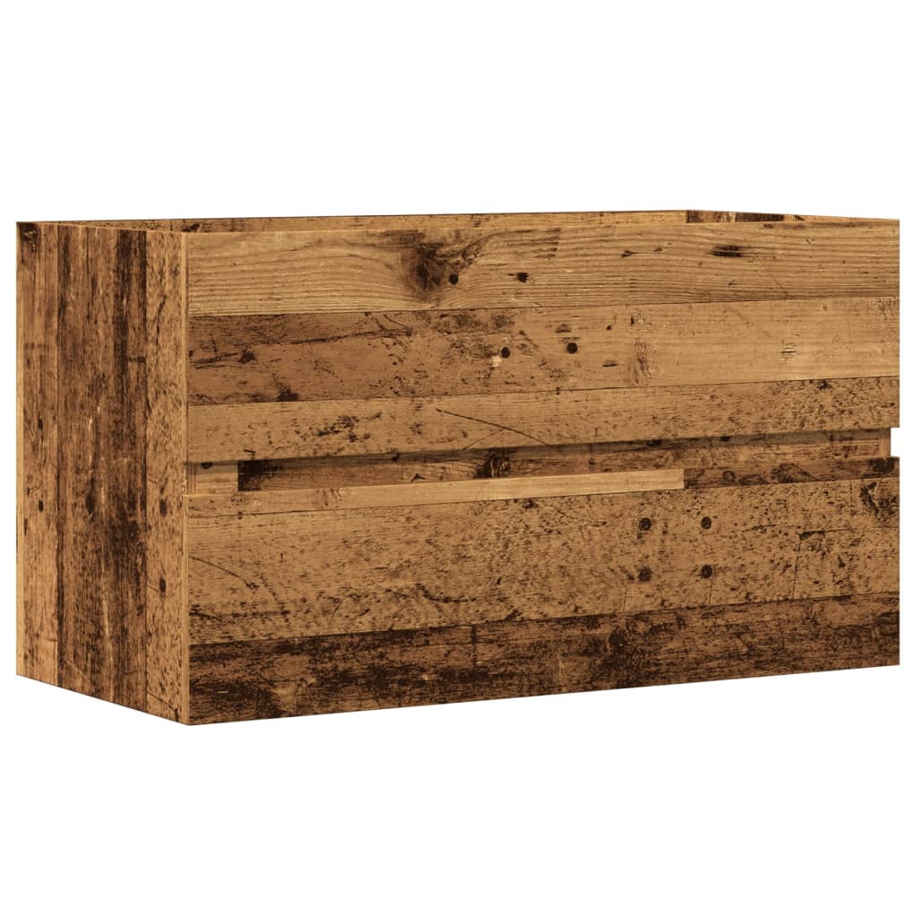 badeværelsesskab 80x38,5x45 cm væghængt konstrueret træ