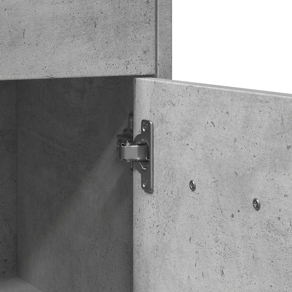 badeværelsesskab 60x33x80 cm konstrueret træ betongrå
