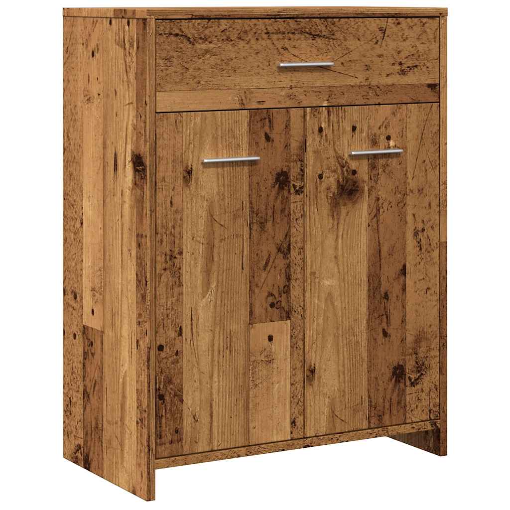 badeværelsesskab 60x33x80 cm konstrueret træ antikt træ
