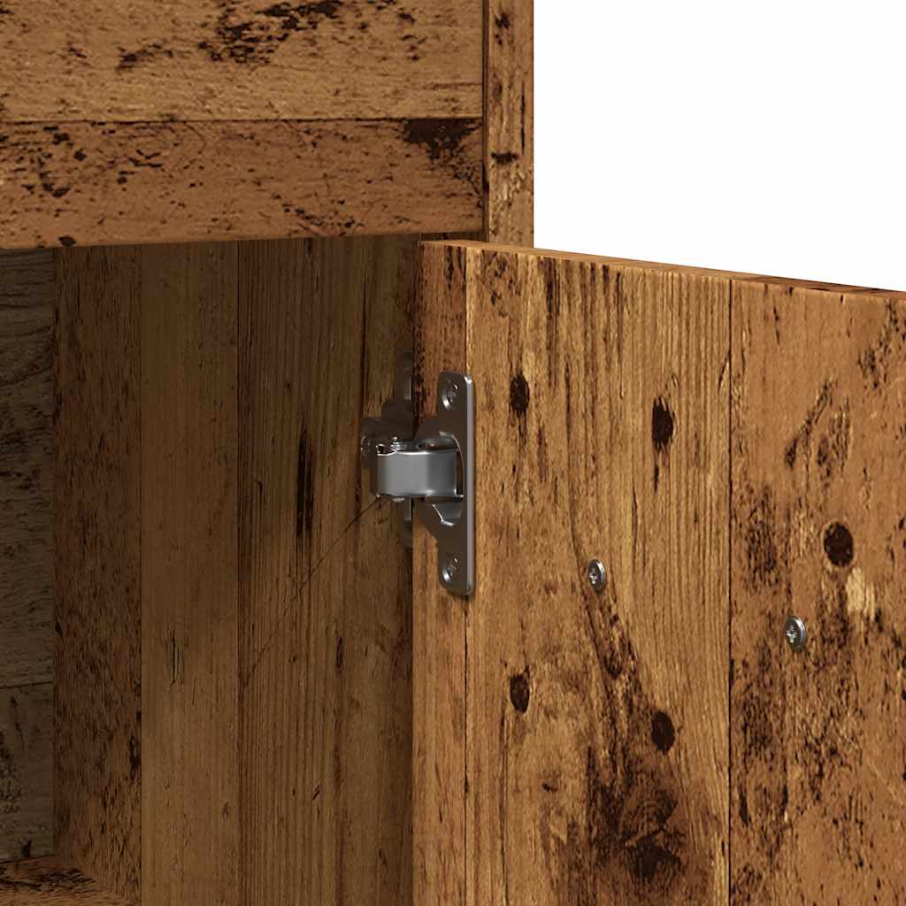 badeværelsesskab 60x33x80 cm konstrueret træ antikt træ